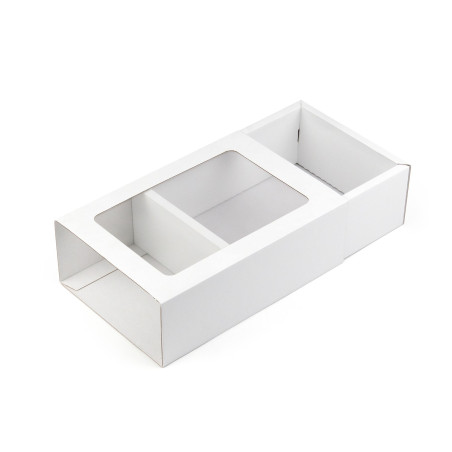 White gift box with a sleeve and window, 240x160x85 mm