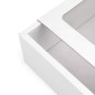White gift box with a sleeve and window, 240x160x85 mm