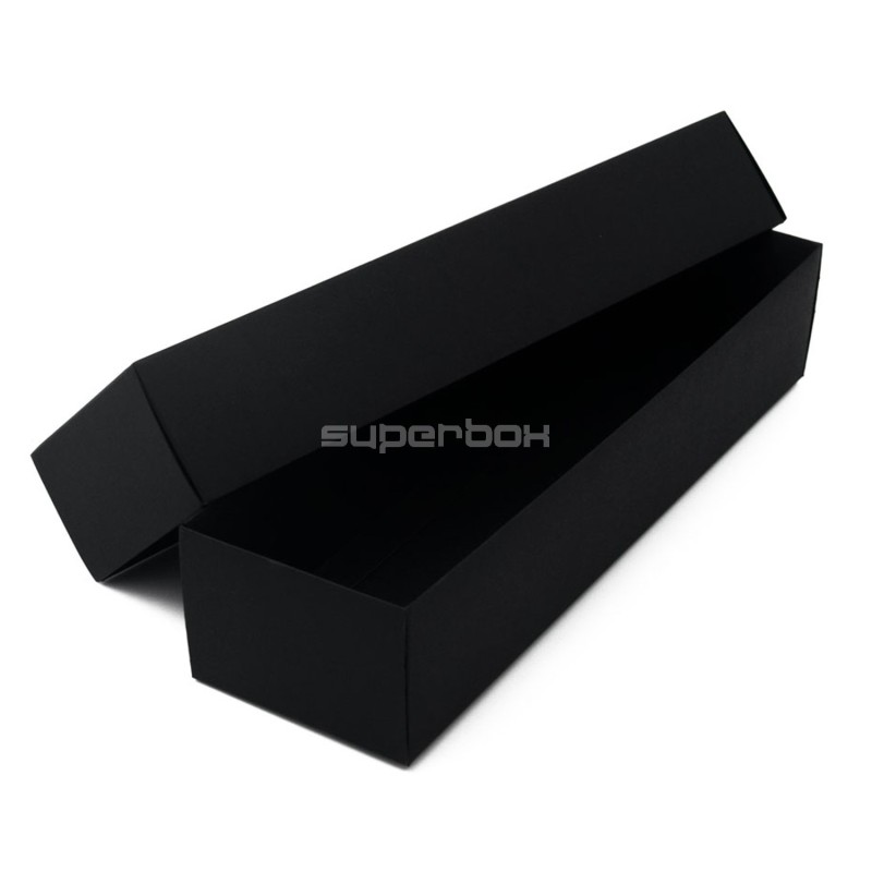 Long Black Bottom-Lid Cardboard Box for Invitations