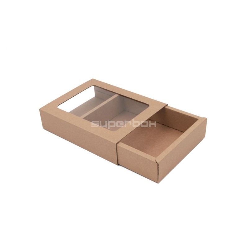 Brown Sleeve Gift Box with Clear Window