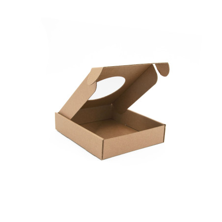 Brown Square Gift Box with Round Window