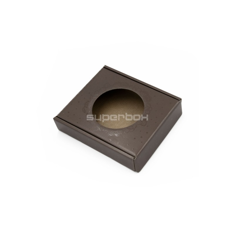 Chocolate Square Gift Box with Round Window