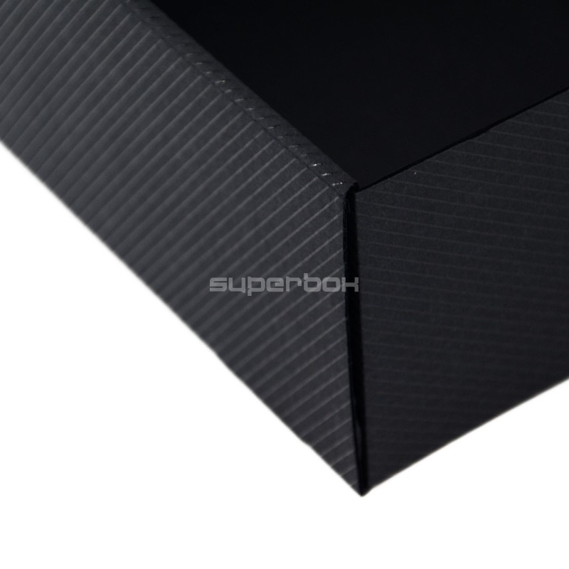 Black Large Square PREMIUM Gift Box with Stripes