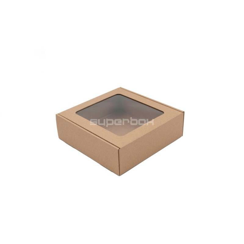 Brown Box with a PVC Window, 6 cm of Height