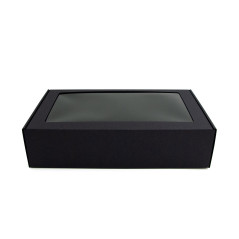 Extended Black Gift Box with Clear Window for Fancy Gifts Packaging