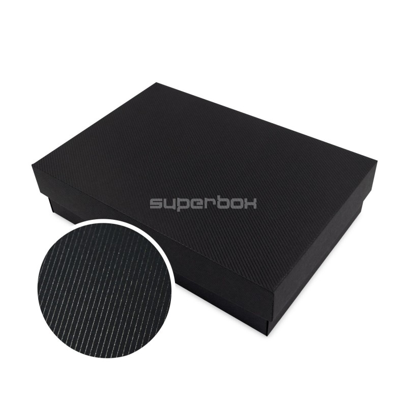 Black PREMIUM Base-Lid Gift Box with Stripes