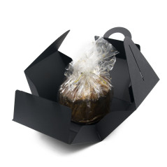 Black Gift Box with Handle for PANETTONE Dessert