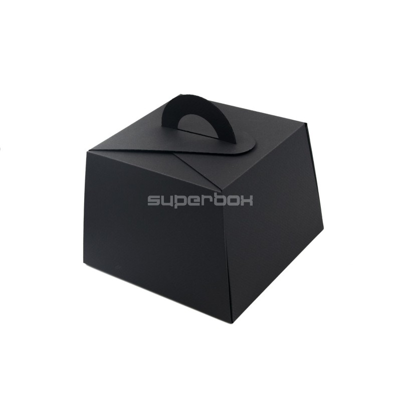 Black Gift Box with Handle for PANETTONE Sweet Bread