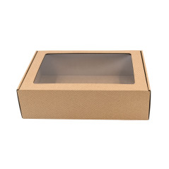 Brown A4 Size Gift Box with Brown Stripes