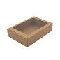 Brown Easy to Assemble Box with PVC Window, Height of 7 cm