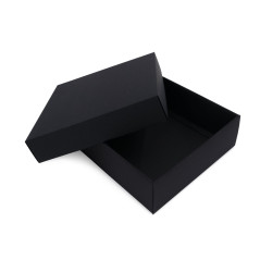 Sturdy Black Square Gift Box of Height 8 cm with a Lid