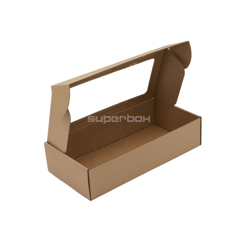 Brown Long Box with PVC Window