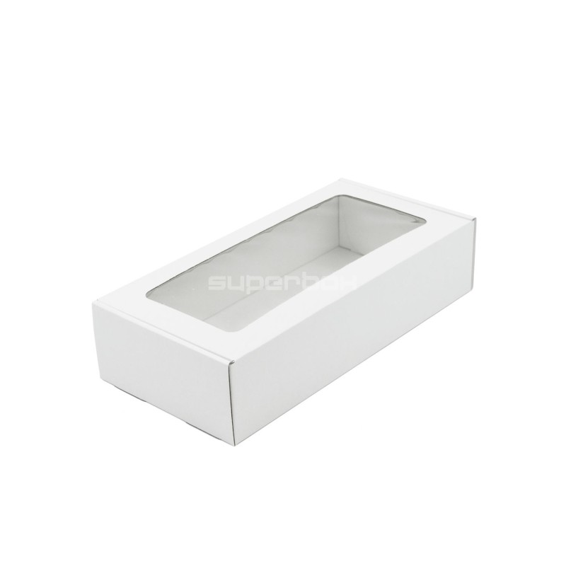 White Quick Closing Long Box with Clear Window