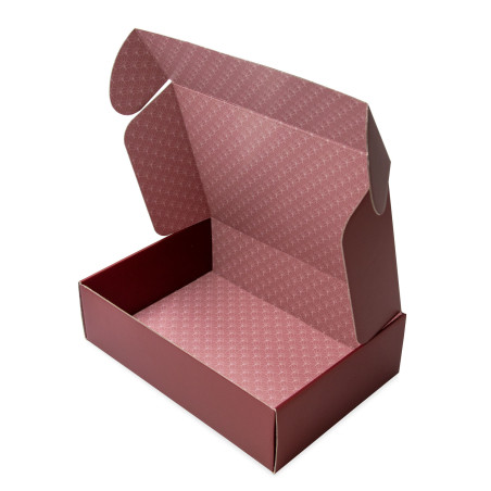 Metallized Red A4 Gift Box with Decorated Inside without Window