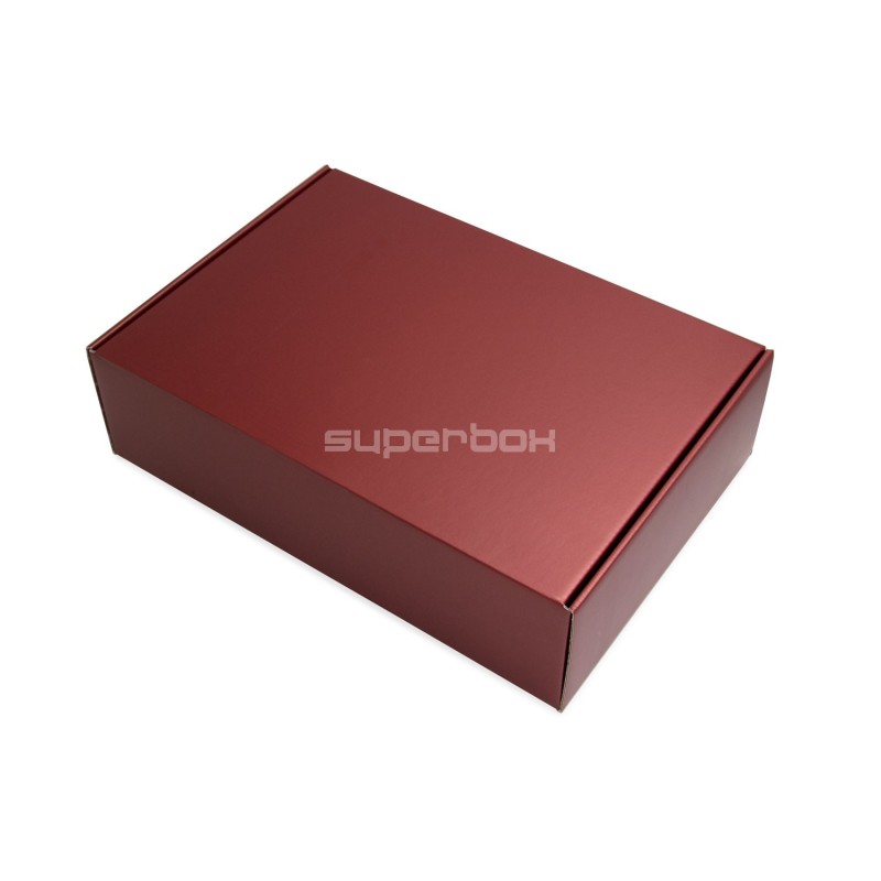 Metallized Red A4 Gift Box with Decorated Inside without Window