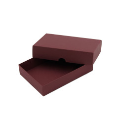 Burgundy Box with a Lid for Packing Jewelry