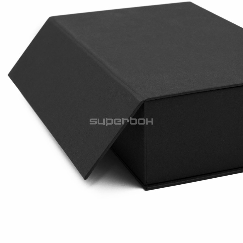 Luxury Rigid Black Flip Top Box with Magnets