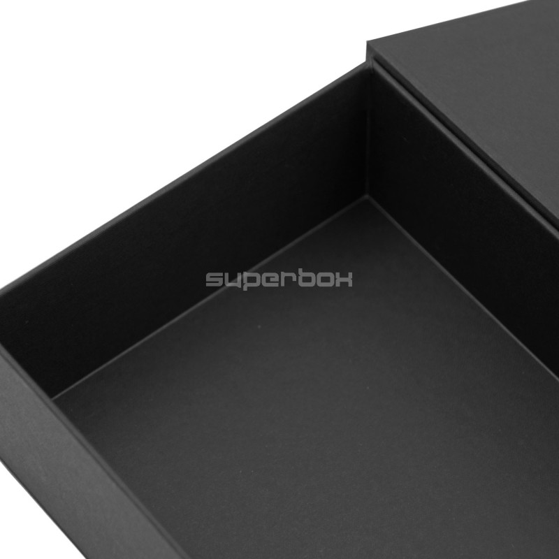 Luxury Rigid Black Flip Top Box with Magnets