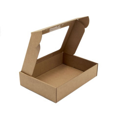 Brown Rectangular Gift Box of 5 cm Height with PVC Window