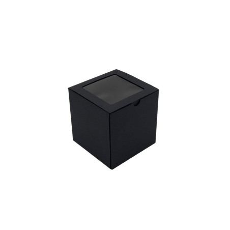 Black Cube Gift Box with PVC Window