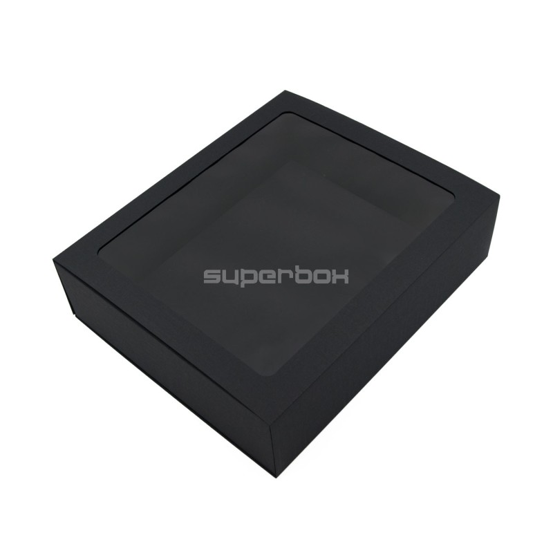 Black Luxury Matchbox Style Gift Box with Window