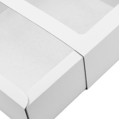 White Large Fancy Sleeve Gift Box from Corrugated Board with Window