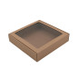 Brown Square Box Depth of 5.5 cm with PVC Window