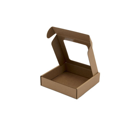 Brown Square Box Depth of 3 cm with Clear Window