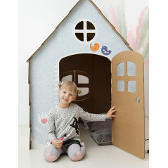 Cardboard Large Pastel Playhouse for Children RABBITS