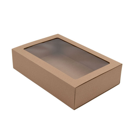 Brown Universal Size Sleeve Pull-out Gift Box with Window