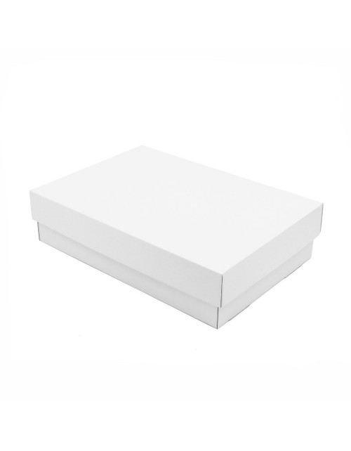 Valkoinen monikäyttöinen pohja-kansi lahjapaketti, 8,5 cm syvä