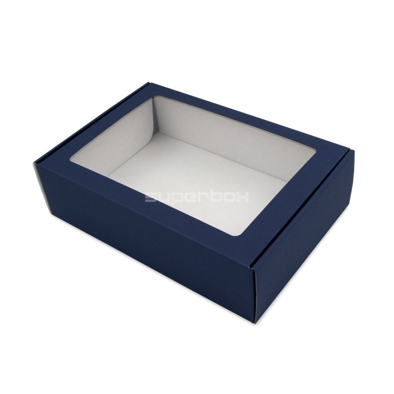 Blue Gift Box with Window, A4 Size