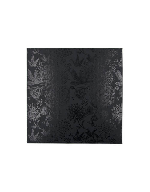 Musta neliönmuotoinen lahjapaketti, korkeus 8 cm, kannellinen, RUUSUT