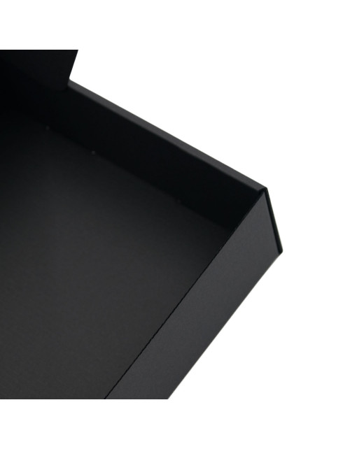 Musta helposti koottava laatikko, jossa on PVC-ikkuna, korkeus 7 cm