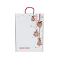 White Suitcase Style Gift Box with Red Christmas Pattern