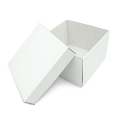 White Square Medium Size Gift Box Folded