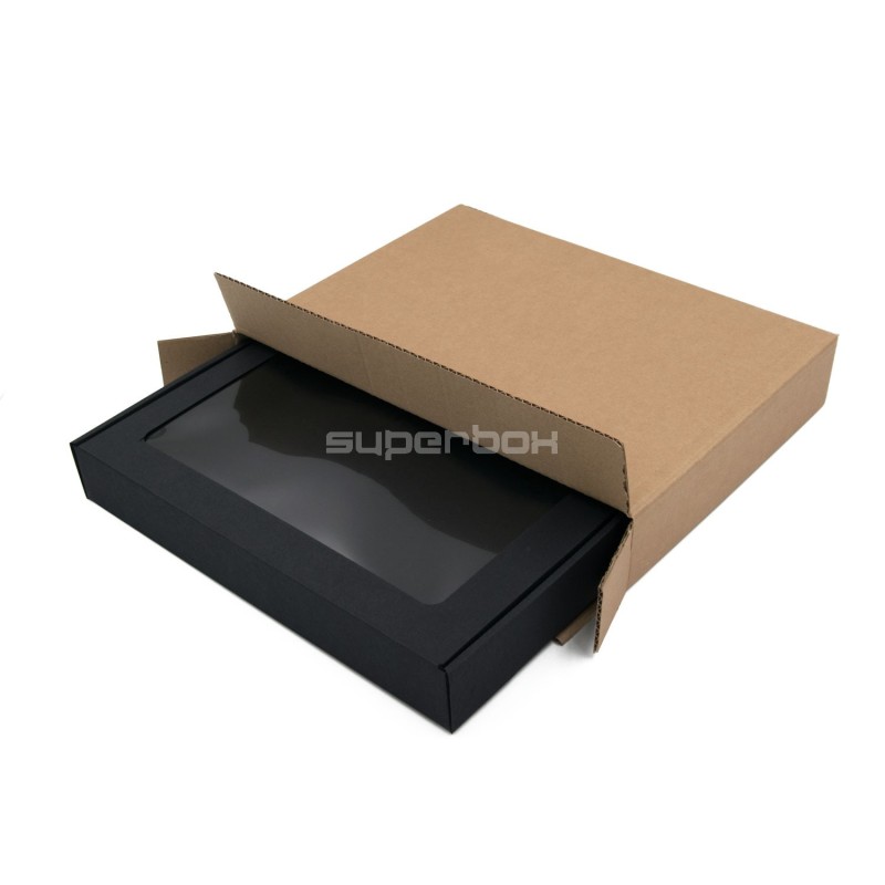 Black Gift Box for T-shirts or Photo Album with Clear Window