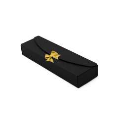 Black Ribbon Closure Oblong Box for Packing Bookmarks