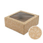 Brown Large Square Gift Box with Clear Window WHITE BERRIES