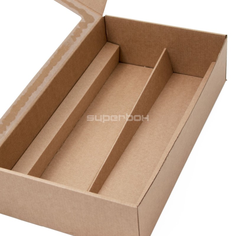 Extended Brown Gift Box with Clear Window