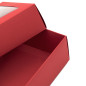 Red Two Piece Cardboard Gift Box with Window