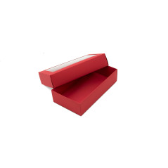 Red Two Piece Cardboard Gift Box with Window