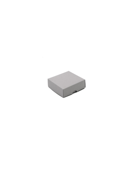 Harmaa kaksiosainen pieni neliön muotoinen lahjalaatikko pahvista