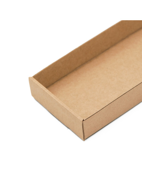Ruskea kapea tarjotin lahjapakettien pakkaamiseen, pituus 23 cm