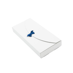 White Oblong Box with Ribbon Closure