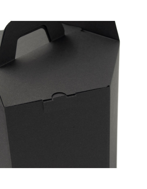 Musta lahjapakkaus liettualaista puukakkua varten, 240 mm korkea