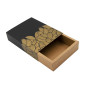 Gift Box with Black Sleeve and Gold Leaf Pattern