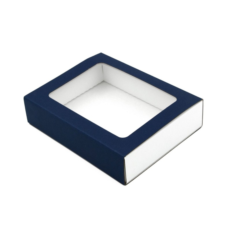 Pull-out Gift Box with Blue Sleeve, White Bottom and Window