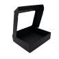 Black PREMIUM Gift Box With Window and line pattern