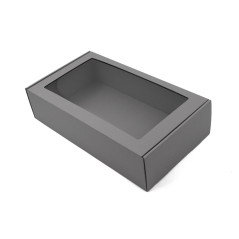 Grey Gift Box with Clear Window